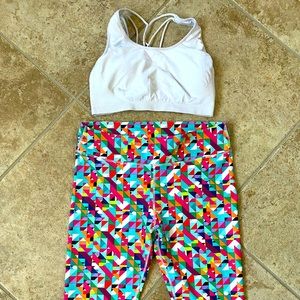 Fabletics leggings and sports bra.